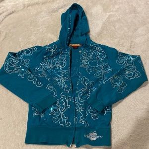 apple bottoms y2k blue sweatshirt with sequins